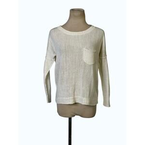Brochu Walker white linen sweater size Small